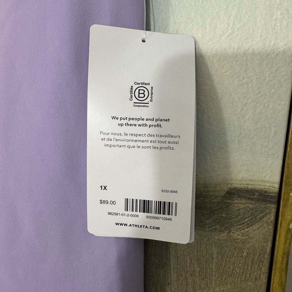 ATHLETA Ultra High Rise Elation 7/8 Tight Leggings Lavender NWT Size 1X - Picture 6 of 9